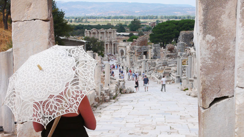 typical photo view of the ruins of ephesus