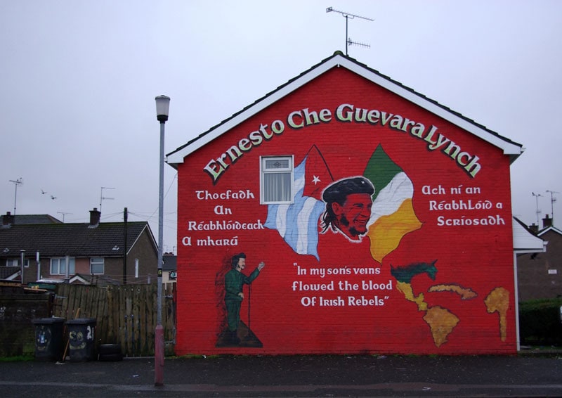 Che Guevara Lynch Irish roots mural in Derry Northern Ireland