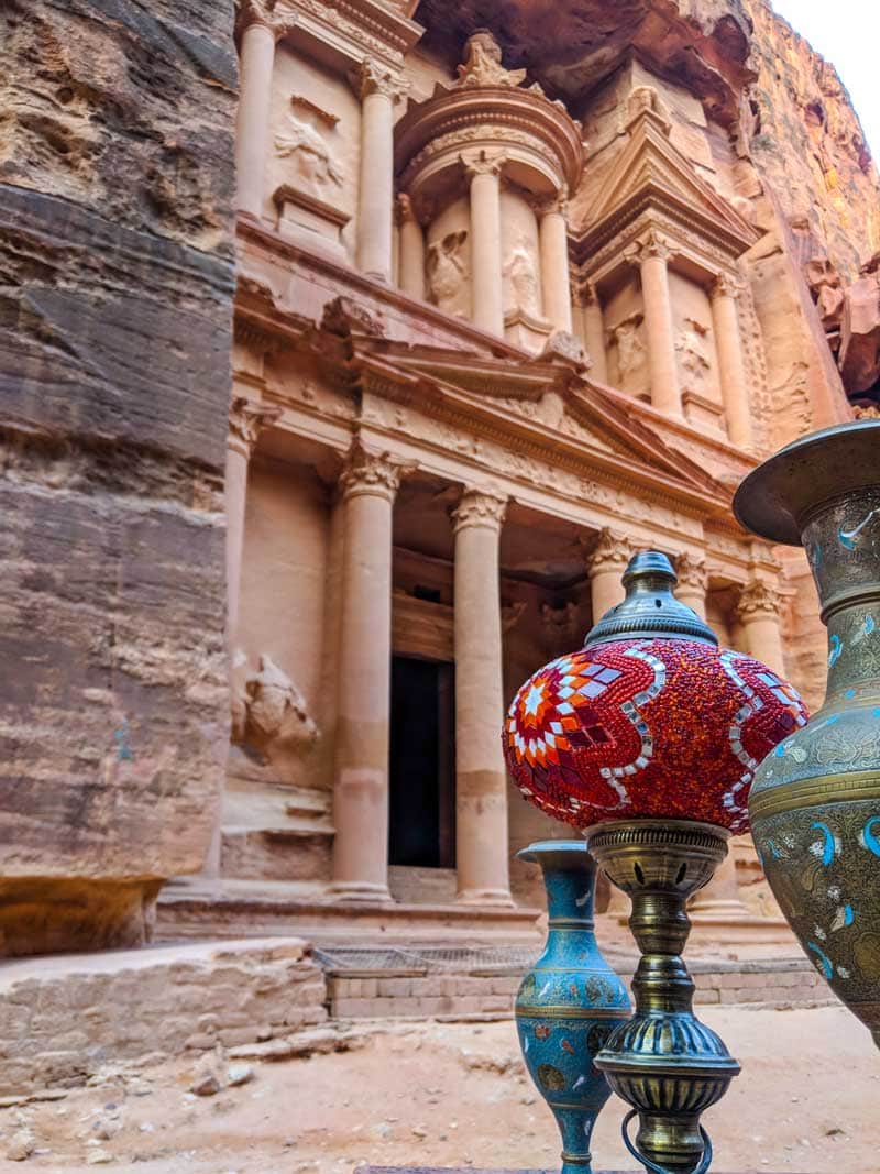 Vases in front of the treasury of Petra