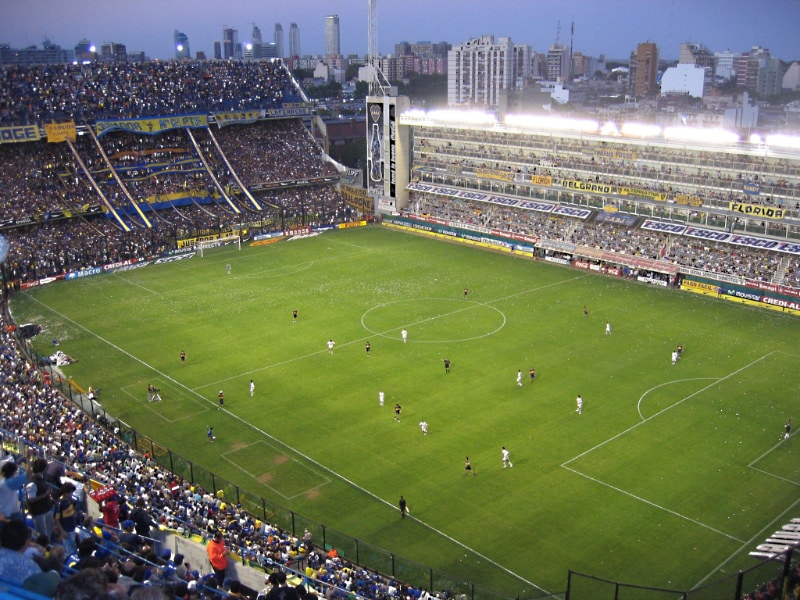 Boca Juniors football game at the La Bombonera stadium la Boca