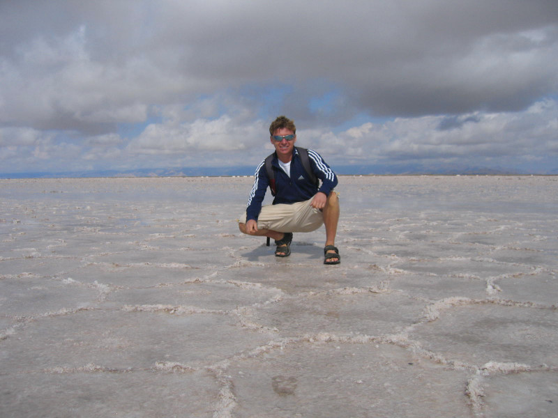 Salinas Grandes salt plains near cordoba in argentina