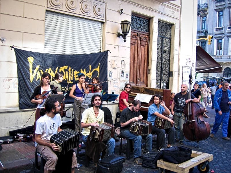 Tango musicians on the streets of San Telmo