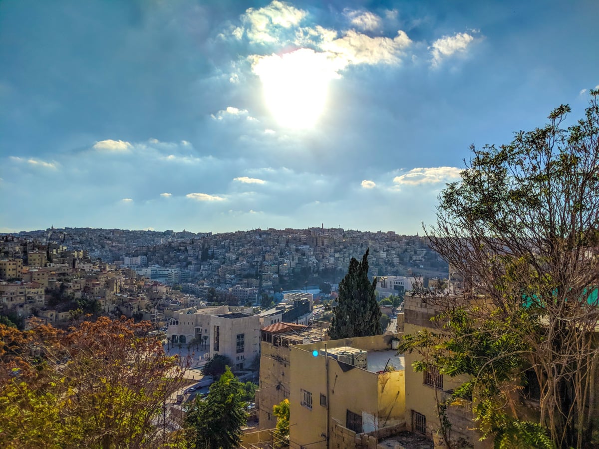 Cloudy view of the city of Amman, the capital of Jordan