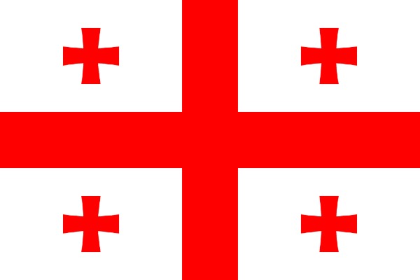 Georgian flag with the 5 crosses