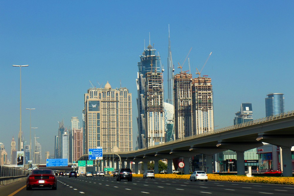 Highway and skyscrapers in Dubai