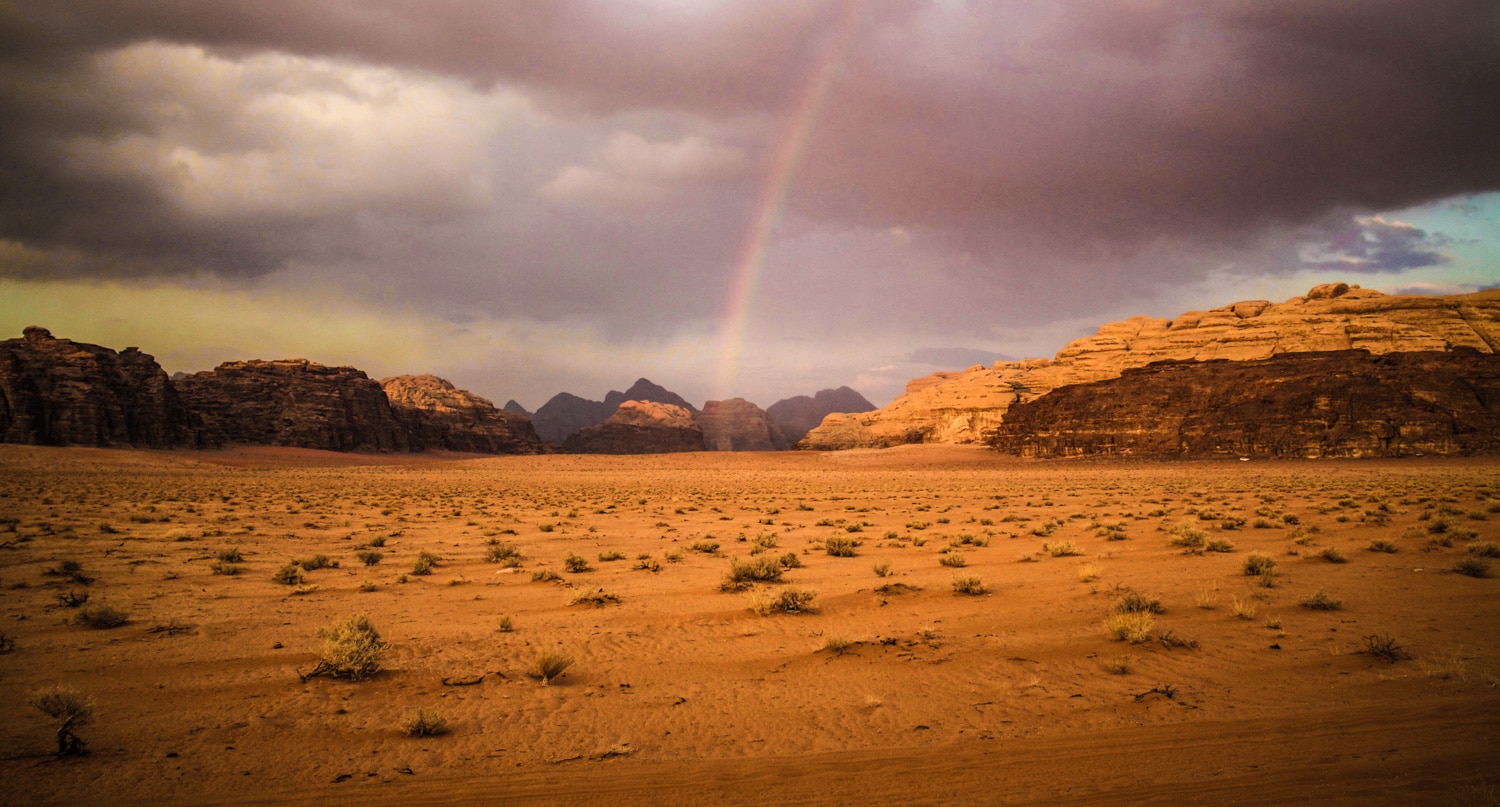 Rainbow in Wadi Rum
