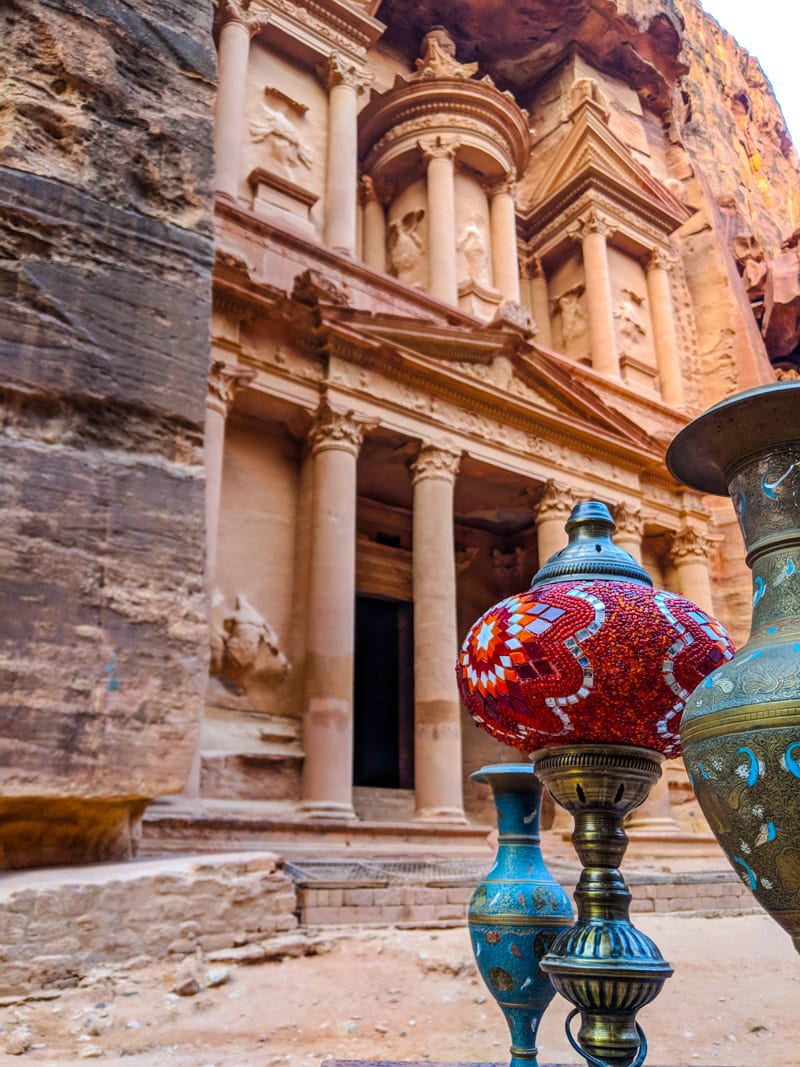 Vases for sale in front of the Treasury of Petra