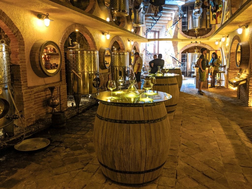 Wine tasting in wine gallery Tbilisi