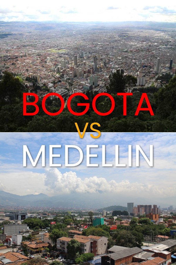 Bogotá and Medellin cities in Colombia