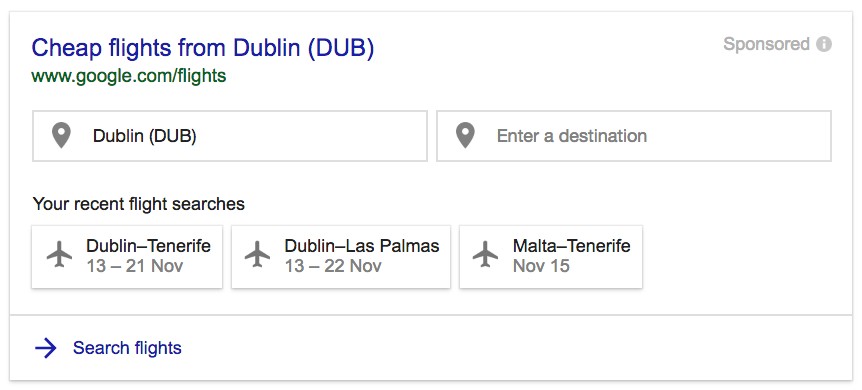 google flights search engine