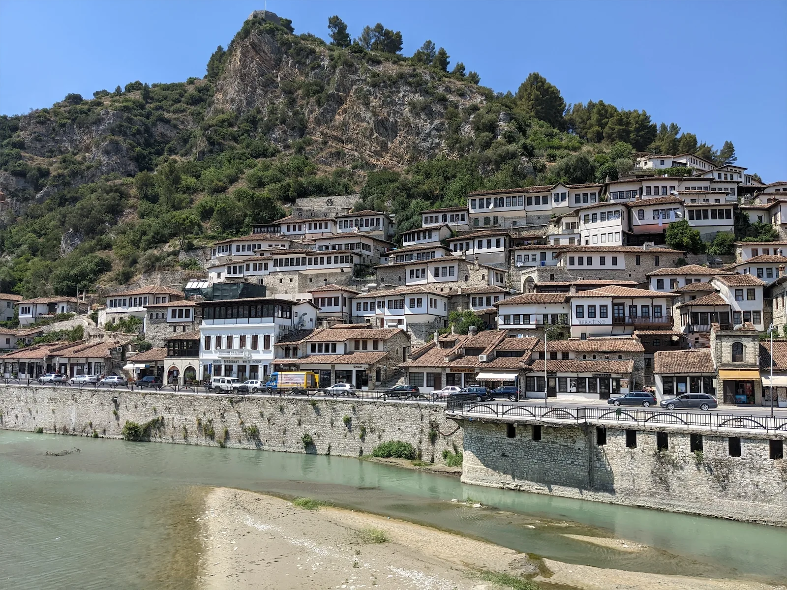 Berat Town Centre Bridge And River
