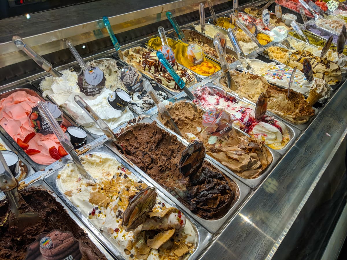 Gelato Italian Ice Cream in the centre of Rome