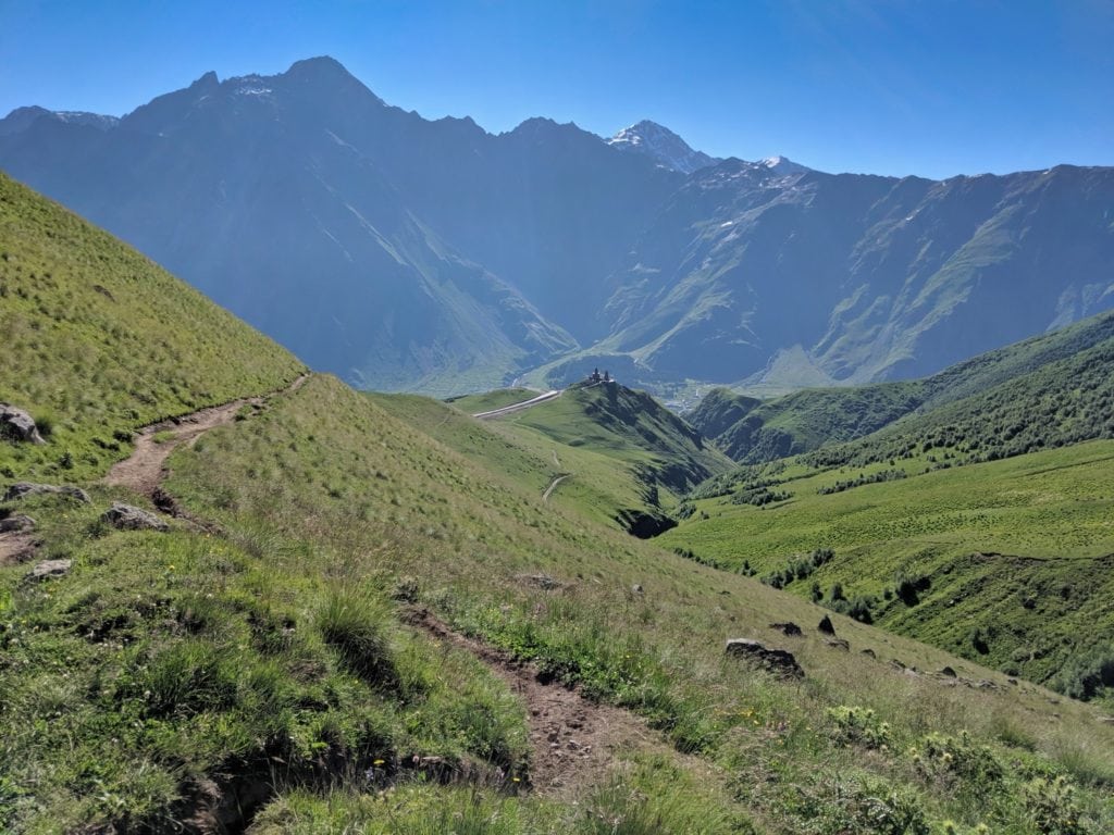 hiking trail from gergeti church