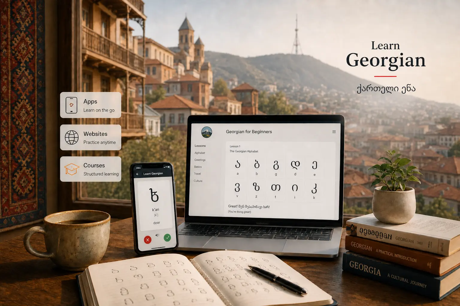Learn Georgian apps, tools, websites, and courses