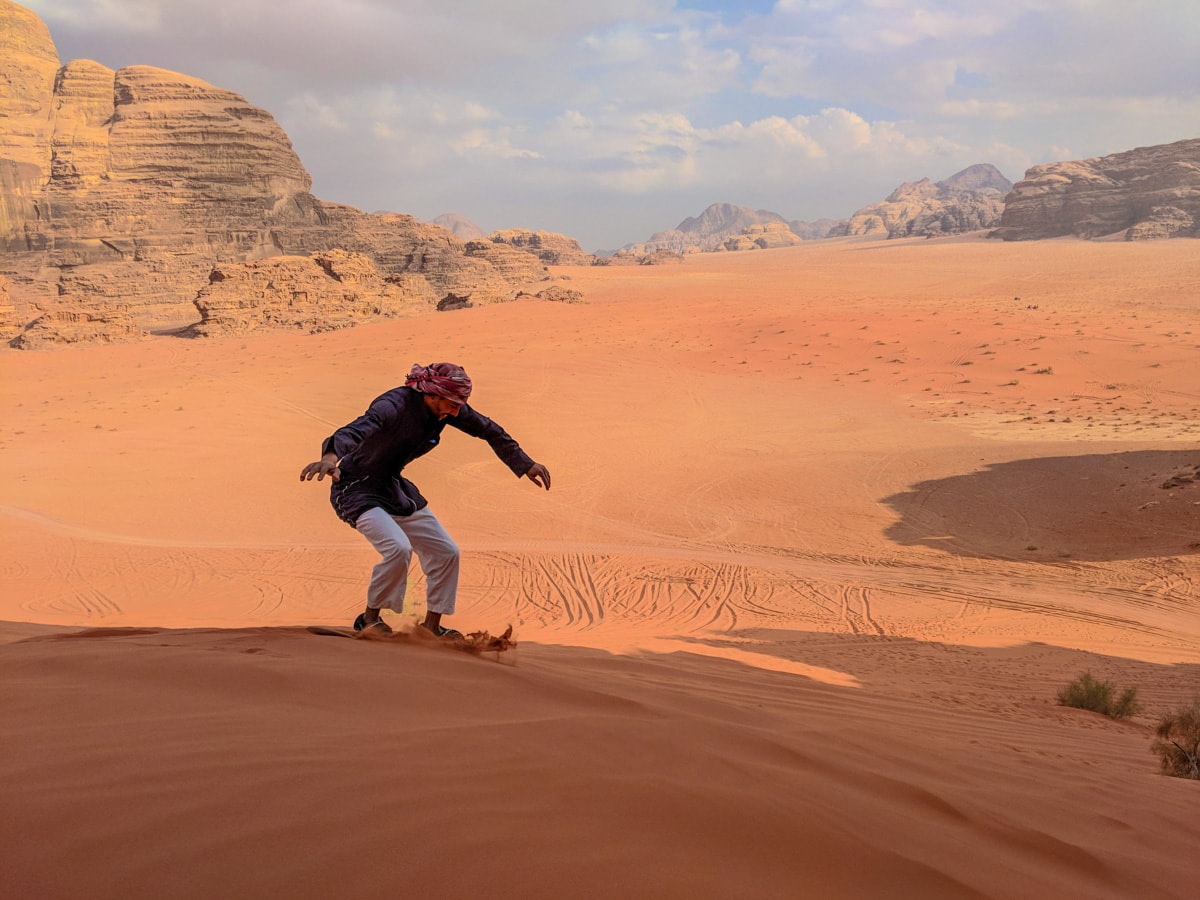 Sandboarding Bedouin guide