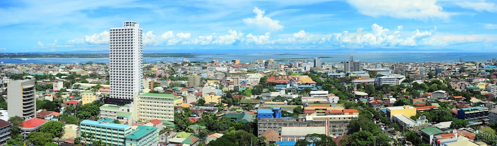 Panorama of Cebu city. Cebu is the Philippines second most significant metropolitan centre and main domestic shipping port.