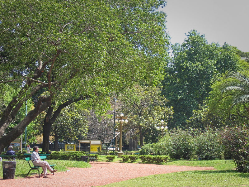 Argentine man enjoying Palermo park in Buenos Aires