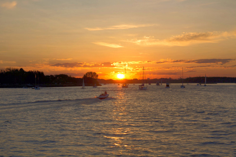 Boats on the Tigre delta close to Buenos Aires