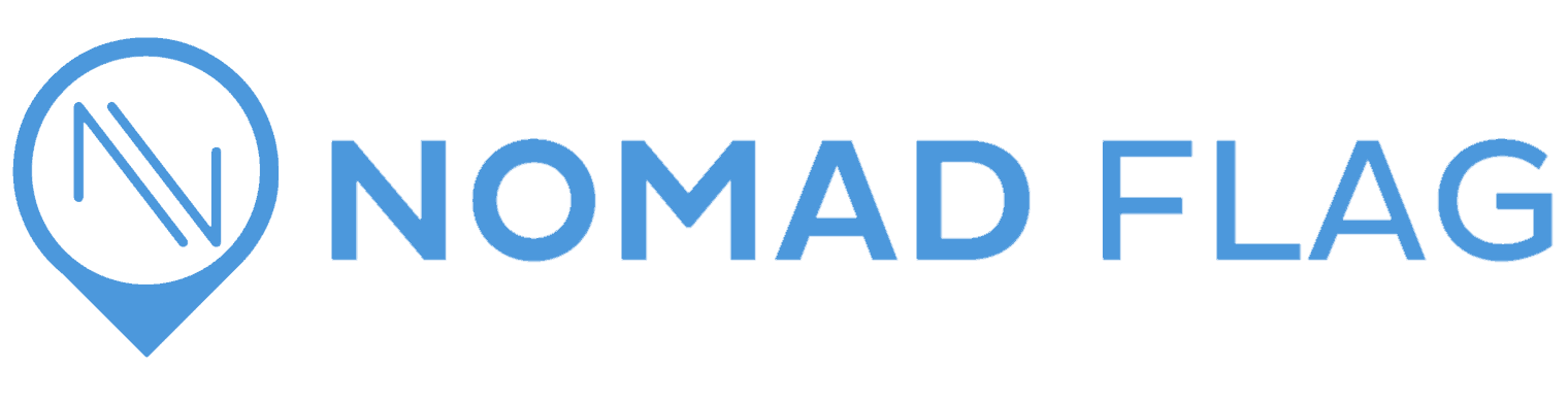 nomad flag header logo with icon travel blog