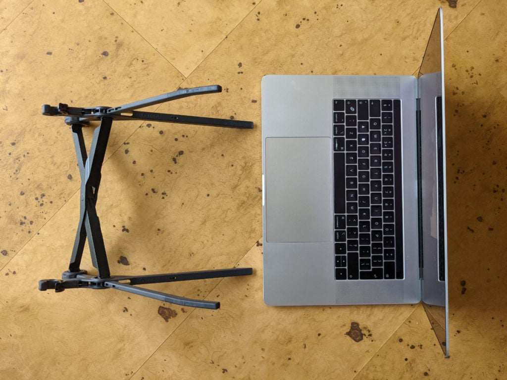 overhead view macbook pro 15 roost stand