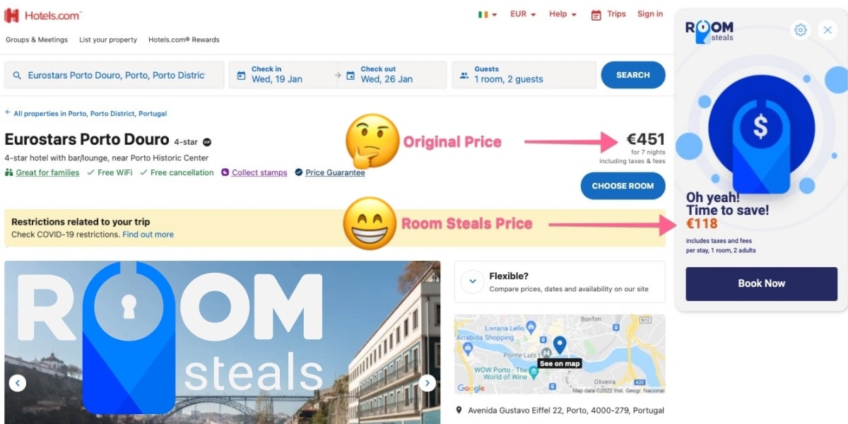 room steals find cheaper hotel prices browser