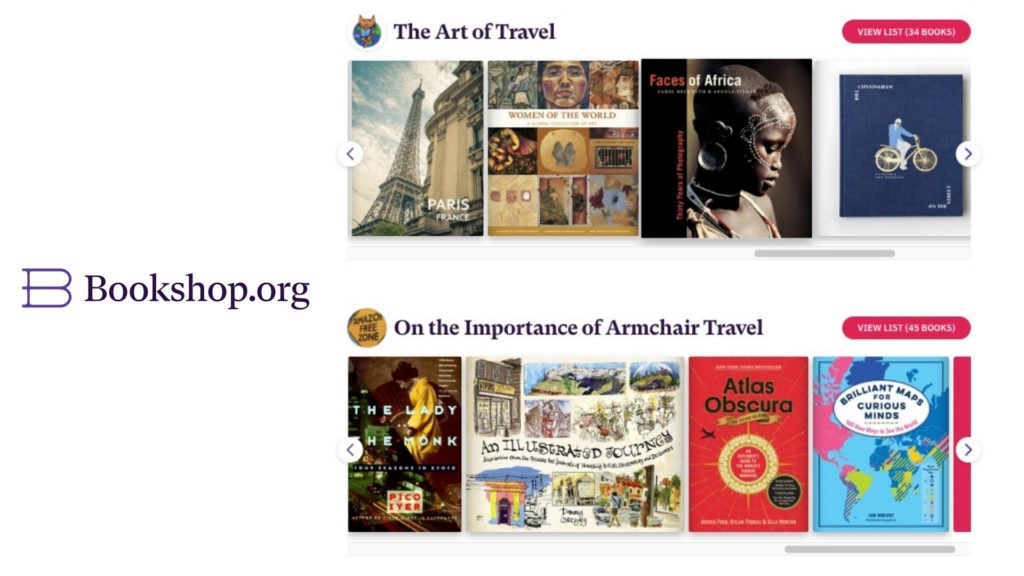 bookshop.org independent travel books